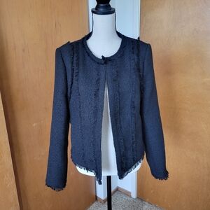 Black Frayed Moto Jacket